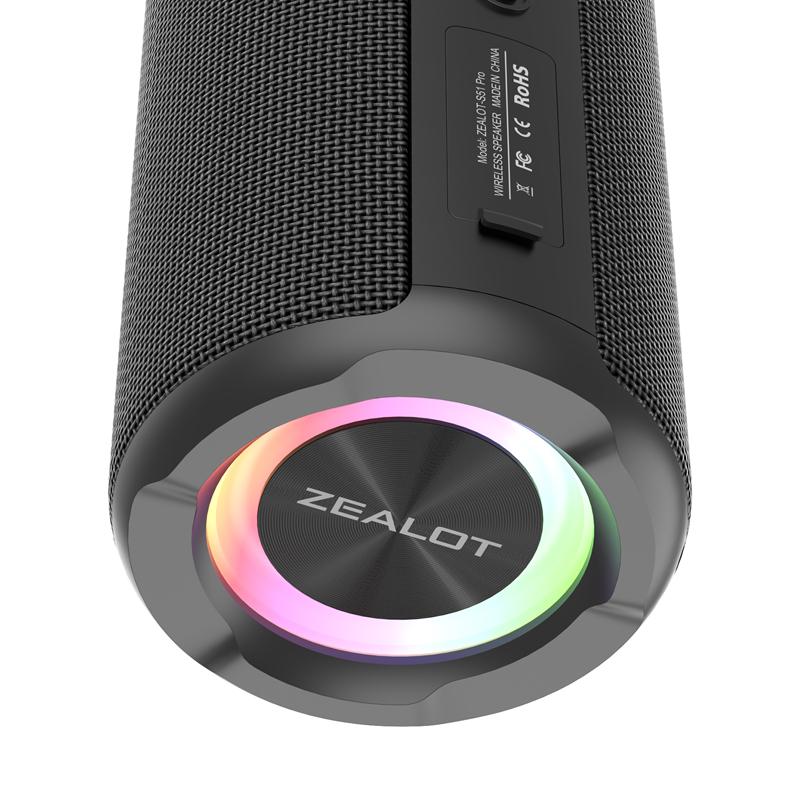 Zealot New 20W Wireless Speaker S51 Pro Big Power Large Battery Stereo Sound Music Box for Outdoor Party