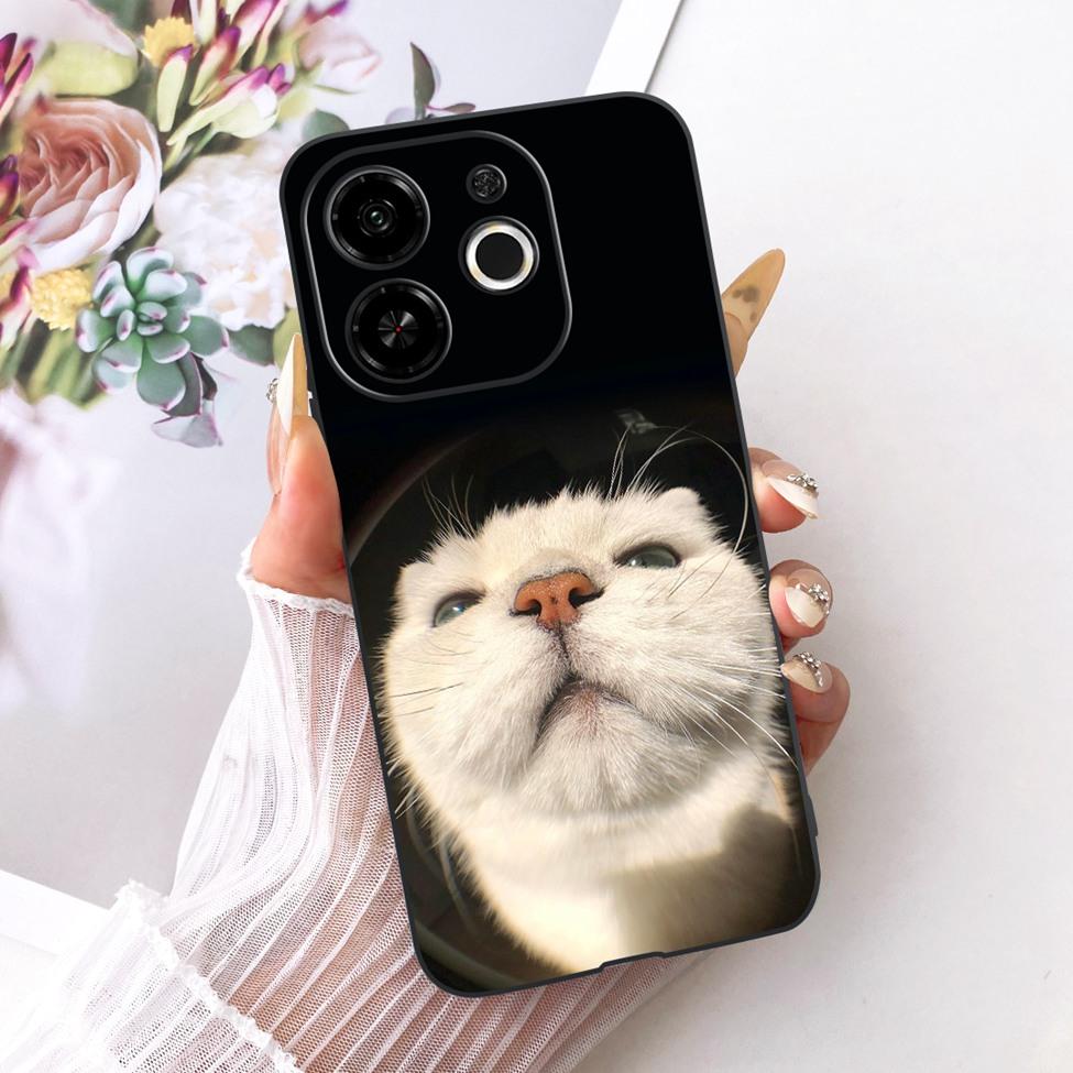 Phone Case For Tecno Pop 9 5G Cover Silicone Cute Cat Fashion Funny Painted Funda For Tecno Pop9 5G KL4 Casing