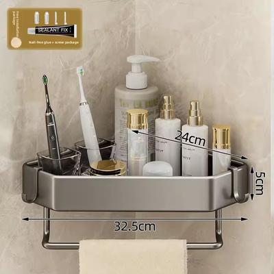 No-Punch Bathroom Toilet  Storage Shelf