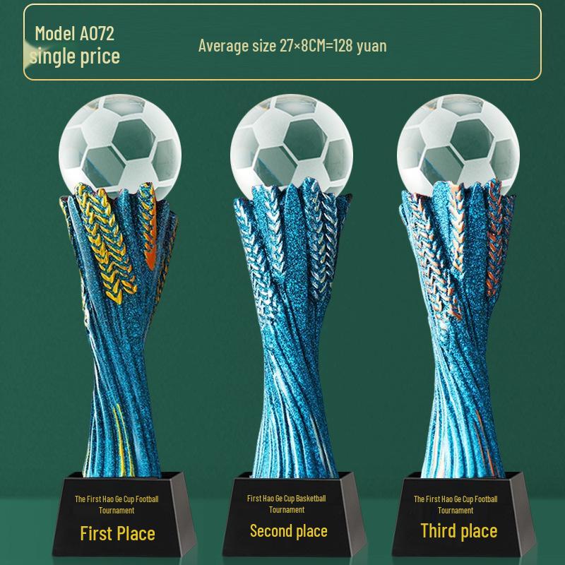 Custom Crystal Football Trophy - 2025 Golden Boot Top Scorer Award (Extra Large)