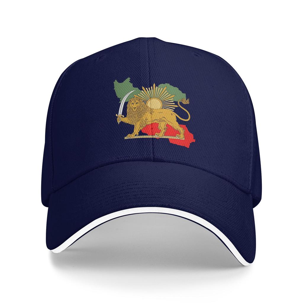 Persia Map & Flag Sun Baseball Cap Summer Y2k Retro Hip Hop Hats For Unisex Women Kpop Rock Snapback Cap