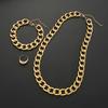 3PCS Gold Color Chunky Chain Jewelry Set For Women Men Exaggerated Punk Cuban Necklace Bracelet Ring Fashion Unisex Jewelry 2026