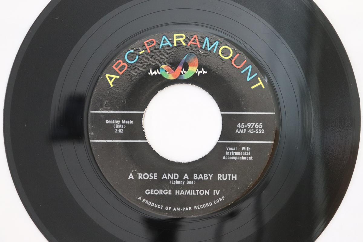 

7inch Record GEORGE HAMILTON IV A Rose And A Baby Ruth 459765 ABCParamount 1956 US Rock Used