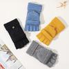 Winter Knitted Fingerless Gloves Knit Convertible Mittens with Flip Cover Men Women Warm Mittens for Typing Driving Stocking Stuffers Gifts