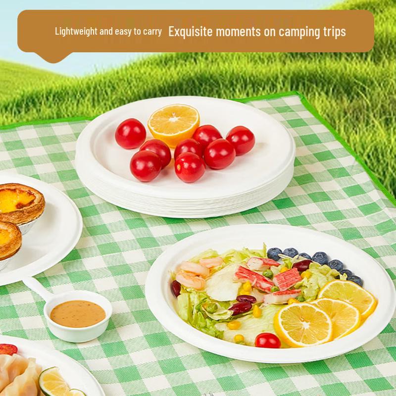 Taishun Disposable Thickened White Round Paper Plates