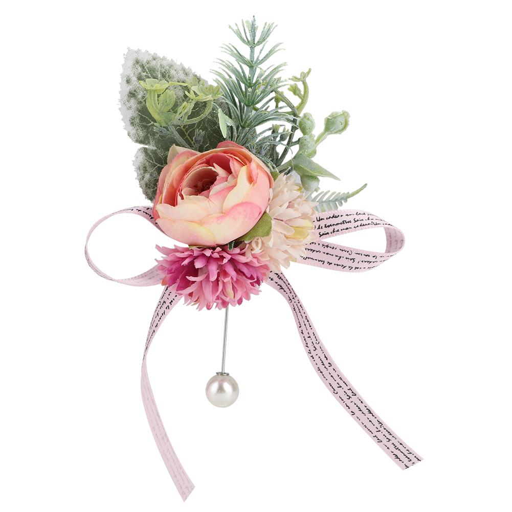 Bräutigam Braut Brustblume Korsage Brautjungfer Handgelenksblume Set Hochzeitsfeier Dekoration Rosa Set