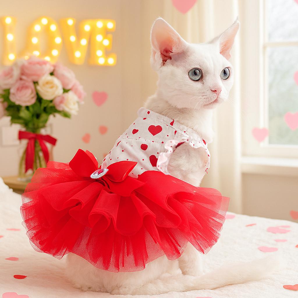 Pet circle, dog small dog clothes, cat clothing, autumn and winter Valentine's Day love collection