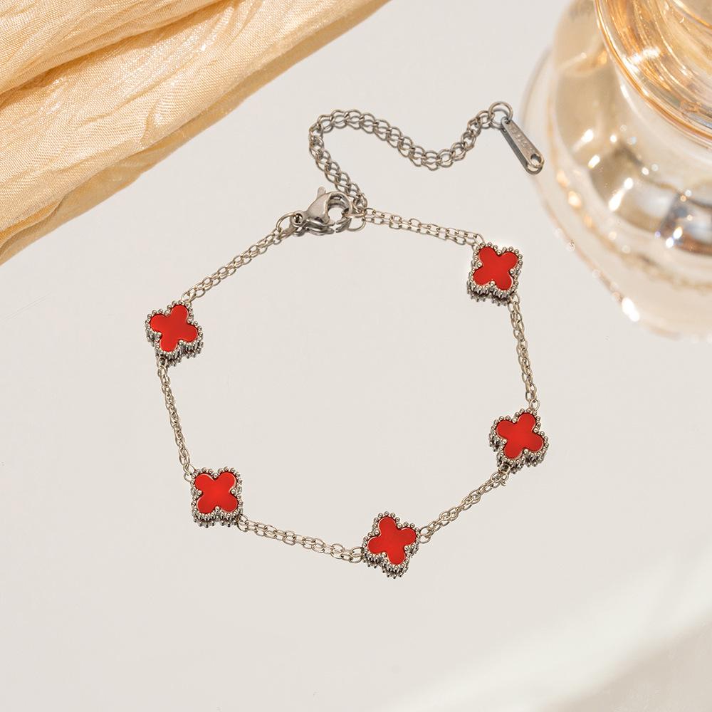 Fashionable Four-leaf Clover Bracelet Light Luxury High-end Women's Niche Jewelry Accessories Hand Jewelry