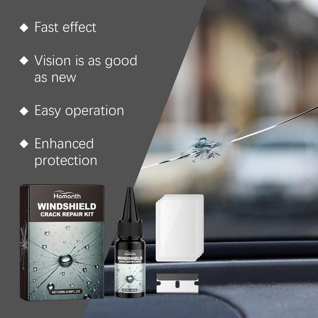 20ml Windshield Crack Repair Kit Auto Front Windshield Nano Repair Fluid Kit Quick Repair Cracks Clear Vision