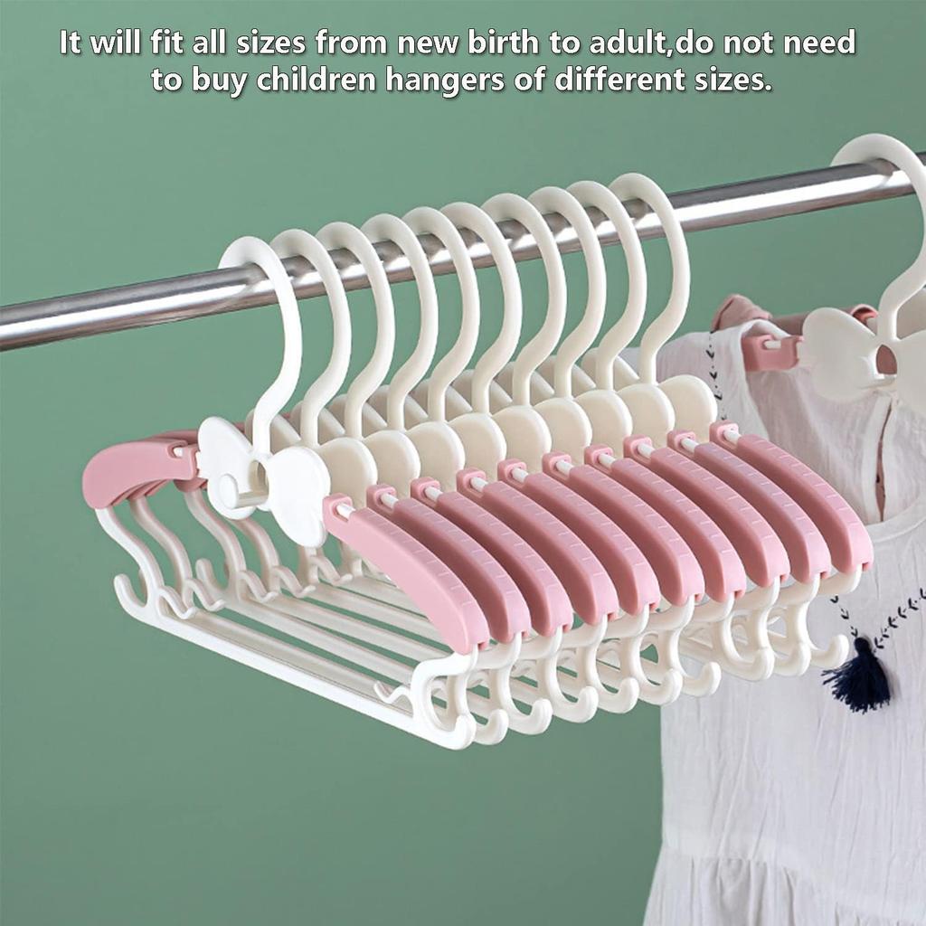 Baby Clothes Hangers, 11-14.5" Adjustable Kid Hangers for Newborn Closet, Infant Hanger for Toddler Pant, Coat Hanger for Boy Girl Nursery Clothing