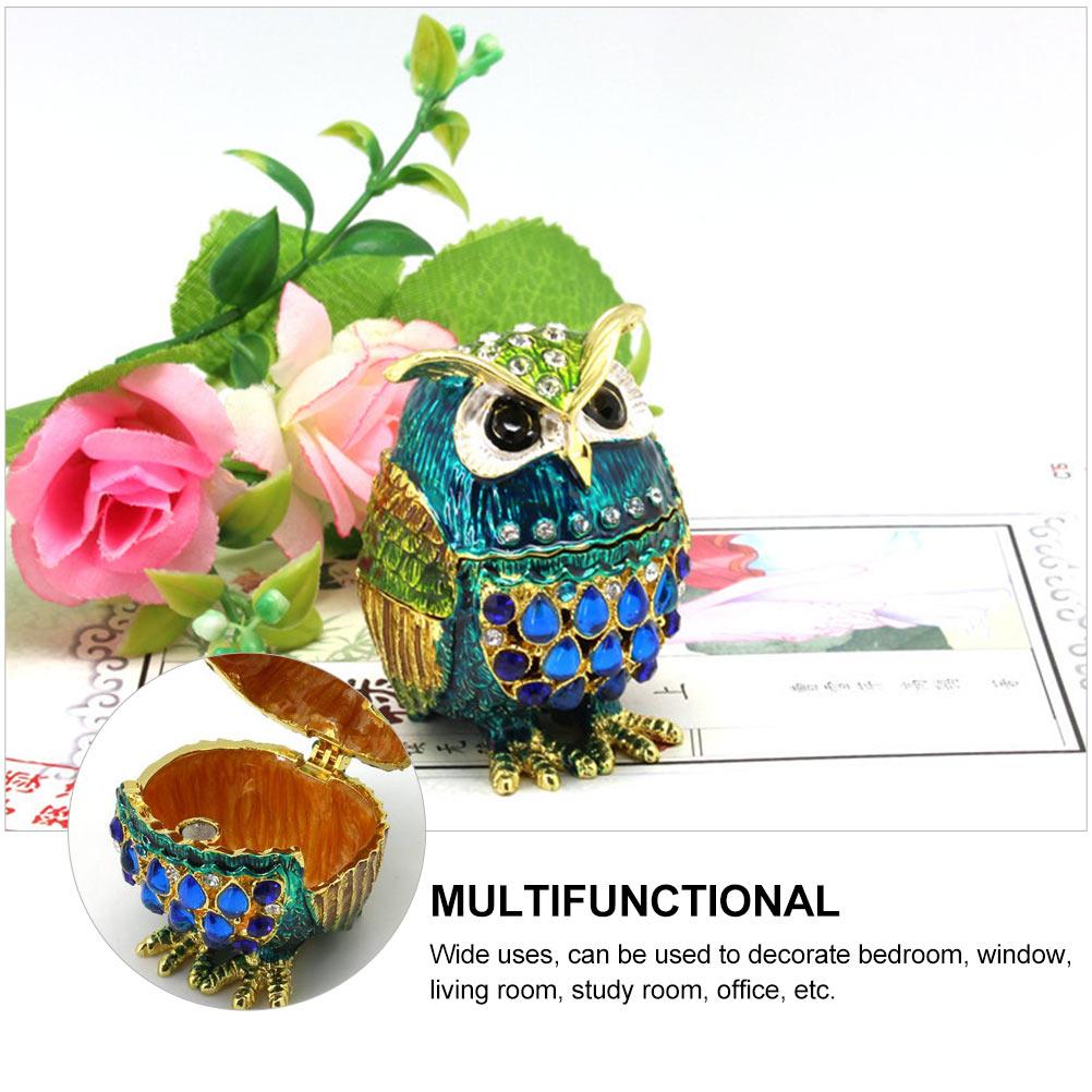 Ötvözetből készült bagoly figura asztali figura ékszerdoboz dekoráció asztali ón szobor fém ajándék
