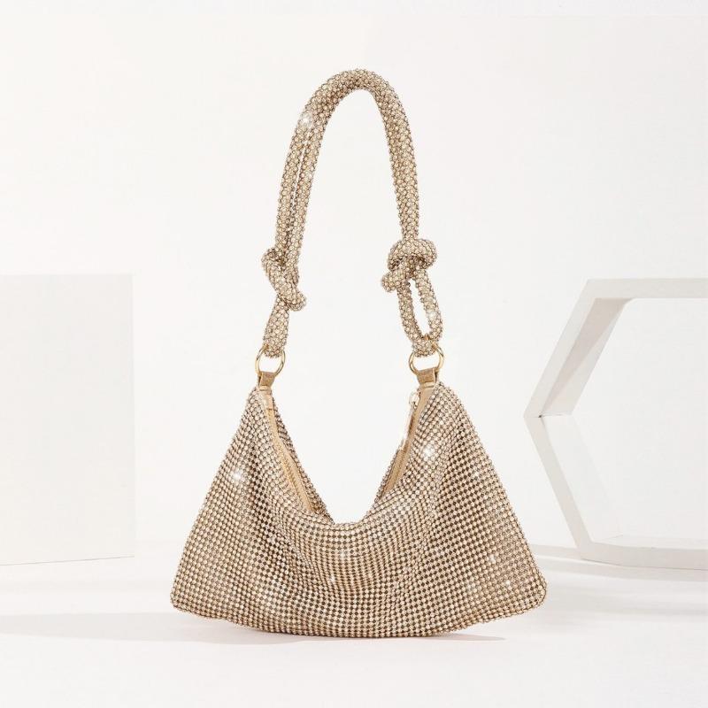 Sparkling bag with high-end sequins, full of diamonds, water diamonds, dumplings, handmade diamond studded bags, armpit bags
