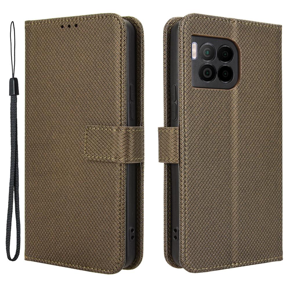 

Для T-Mobile REVVL 7 Pro/T Phone 2 Pro 5G Чехол Кожаный чехол для телефона с ромбовидной текстурой Brown