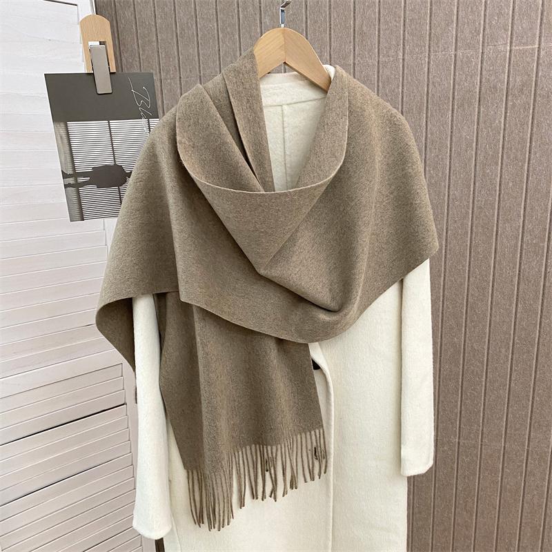 Fashion Solid Color  Women Scarf Winter Hijabs Tessale Tassels Long Lady Shawls Cashmere Like Pashmina Hijabs Scarves Wraps
