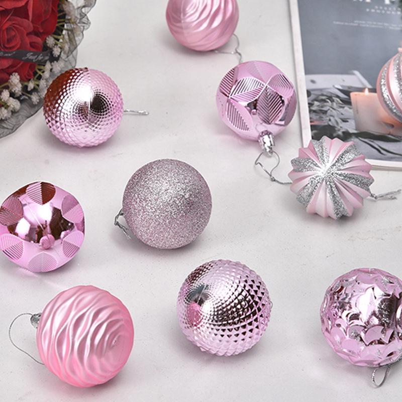 12pc Painted Christmas Ball Set - 6cm Ornaments for Tree & Holiday Decor