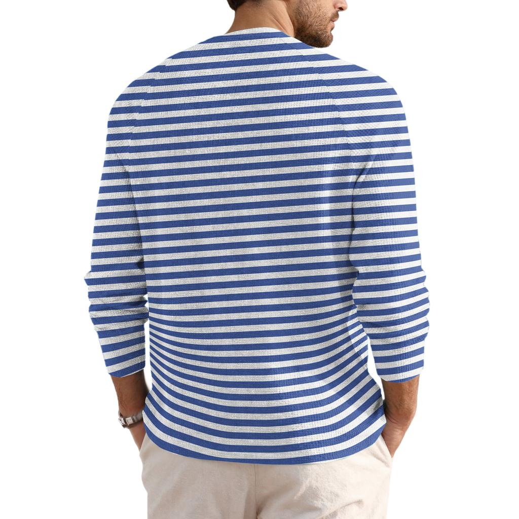 Men's Loose Casual Button Down Collar Long Sleeve Top