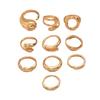 Wind lady geometric ring set, small self-test opening adjustable design, high-end ring versatile