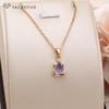 Collier Pendentif Goutte d'Eau Irrégulier Violet Clair Tendance Pour Femmes Fête Quotidien Bijoux Couleur Or Champagne