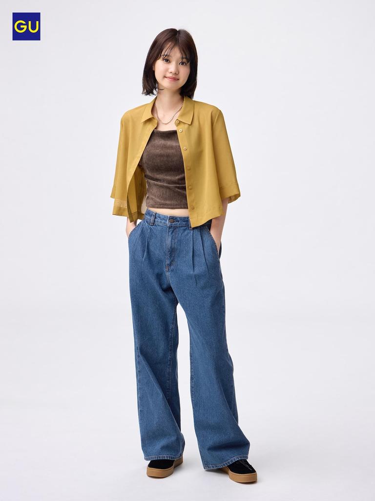 Uniqlo Gu Denim Pleated Trousers