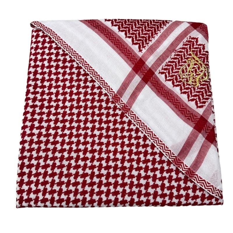

Arab Theme Shemagh Scarf Breathable Ethnic Headwear Jacquard Keffiyeh Scarf for Cultural Event and Traditional Occasion