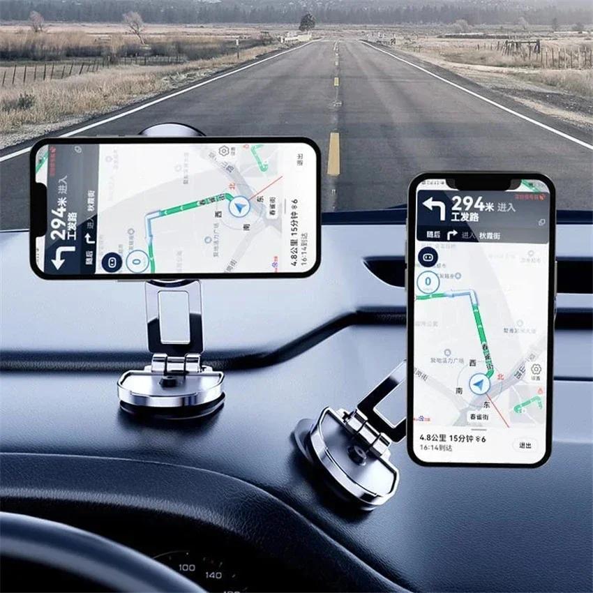 1080° Rotatable Magnetic Car Phone Holder - Foldable GPS Smartphone Bracket for iPhone Samsung Xiaomi Devices