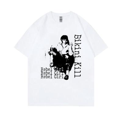 Punk Rock Band Bikini Kill Rebel Girl Graphic T Shirts Riot Grrrl Kathleen Hanna T-Shirts Men Women's Vintage Oversized Tshirt