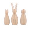 3D Printed Cat Statue Stripe Texture Pray Girl Sculpture Minimalist Tabletop Ornaments  Home