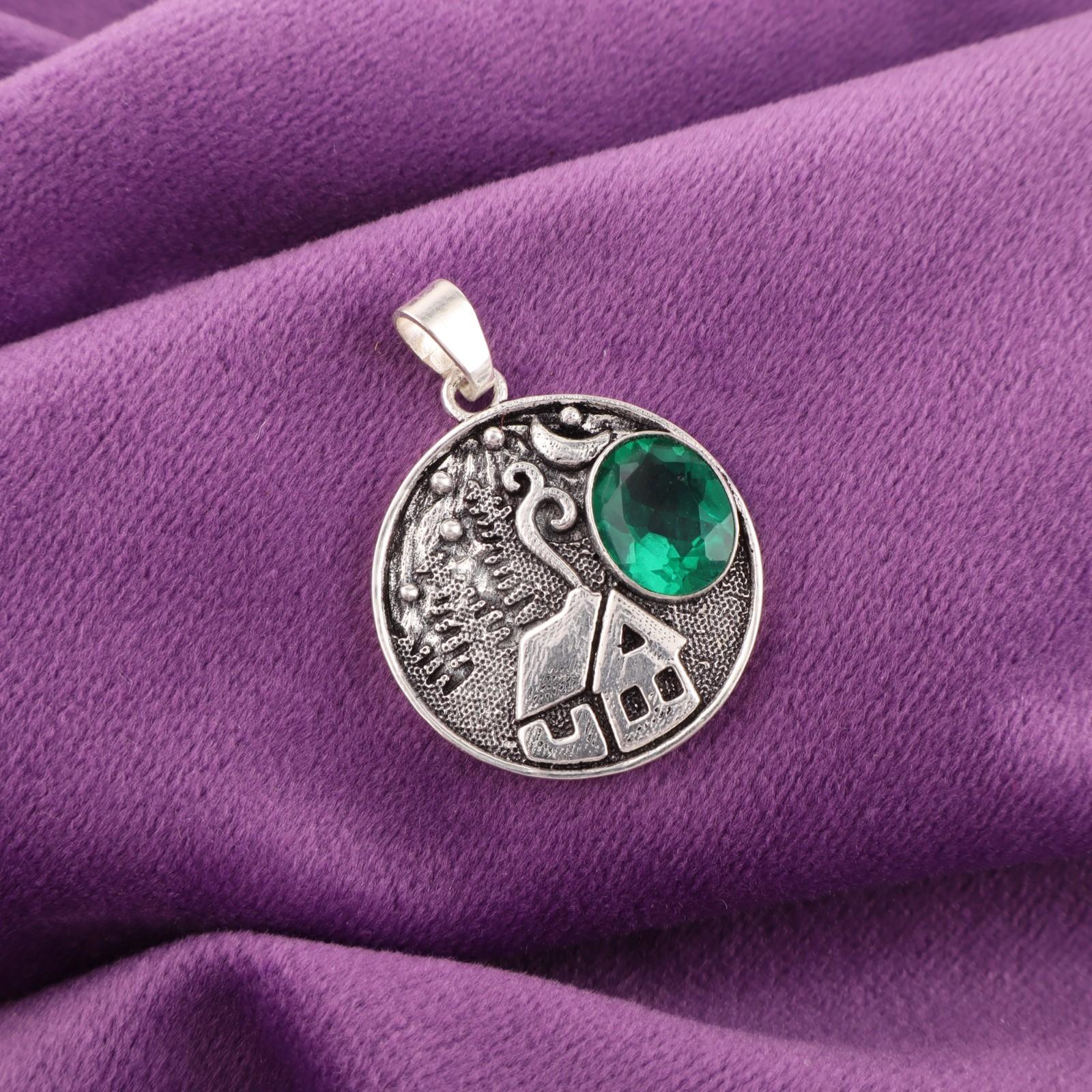 

Хромдиопсид Драгоценный камень 925 Стерлинговое серебро Ювелирные изделия Кулон ручной работы 1,29 CP-39-9