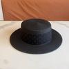 Straw Hat Light Luxury Flat Top Straw Hat Children's Casual Versatile Sunscreen Beach Straw Hat