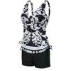 European & American Printed Tankini Swimsuit - Conservative Style for Women