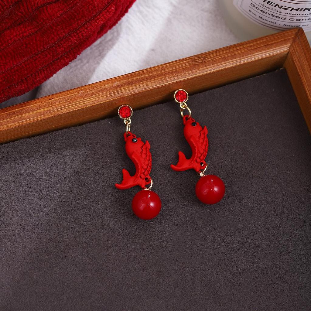 Ankerla Red Bow Heart Earrings: Enhance Skin, Slim Face, Exude Luxury - Perfect for New Year Elegance