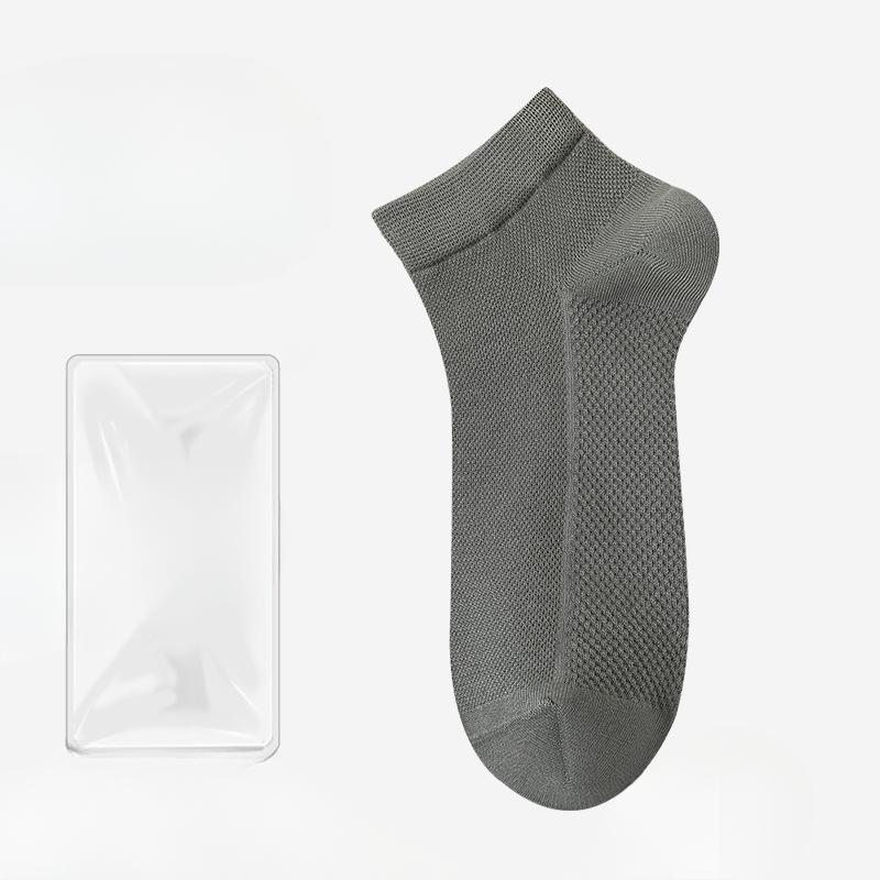 Męskie Letnie Cienkie Modne Trendowe Jednokolorowe Bawełniane Przeciwmechaczące Oddychające Deodorantowe Skarpety Sportowe