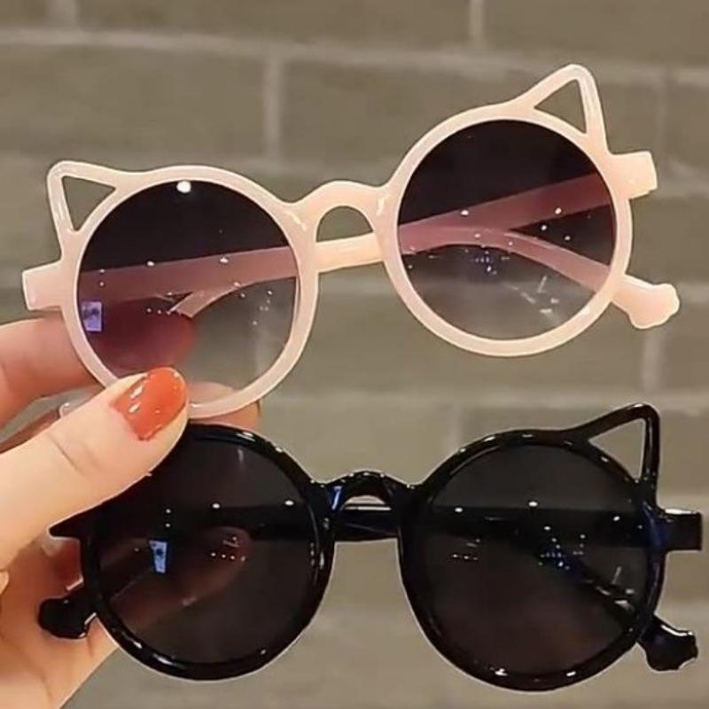 New Cat Ear Small Frame Round Sunglasses Children's Brand Designer Fashion Sun Glasses Outdoor Shading for Girls Eyewear UV400
