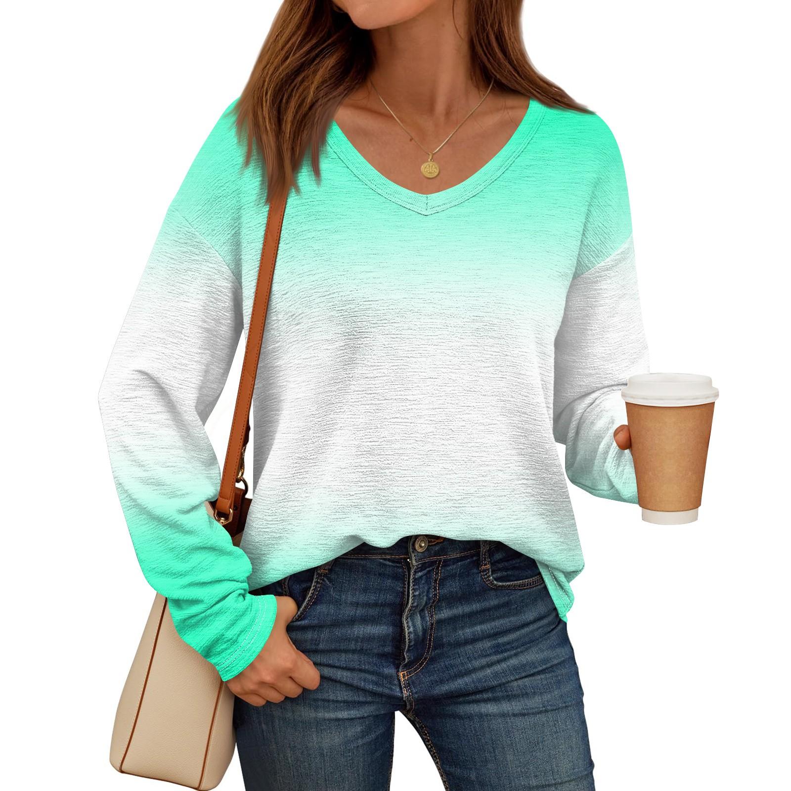 Женские рубашки с длинным рукавом и V-образным вырезом — фото 6