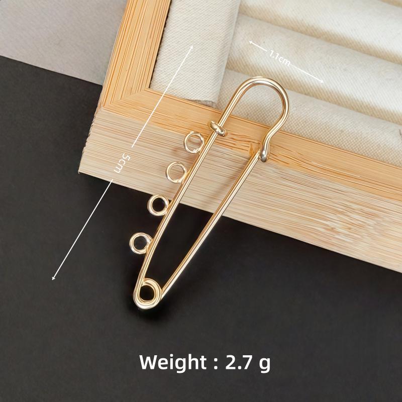Colorfast Electroplated Safety Pin Brooch with Loop Holder for Sweaters and Pants
