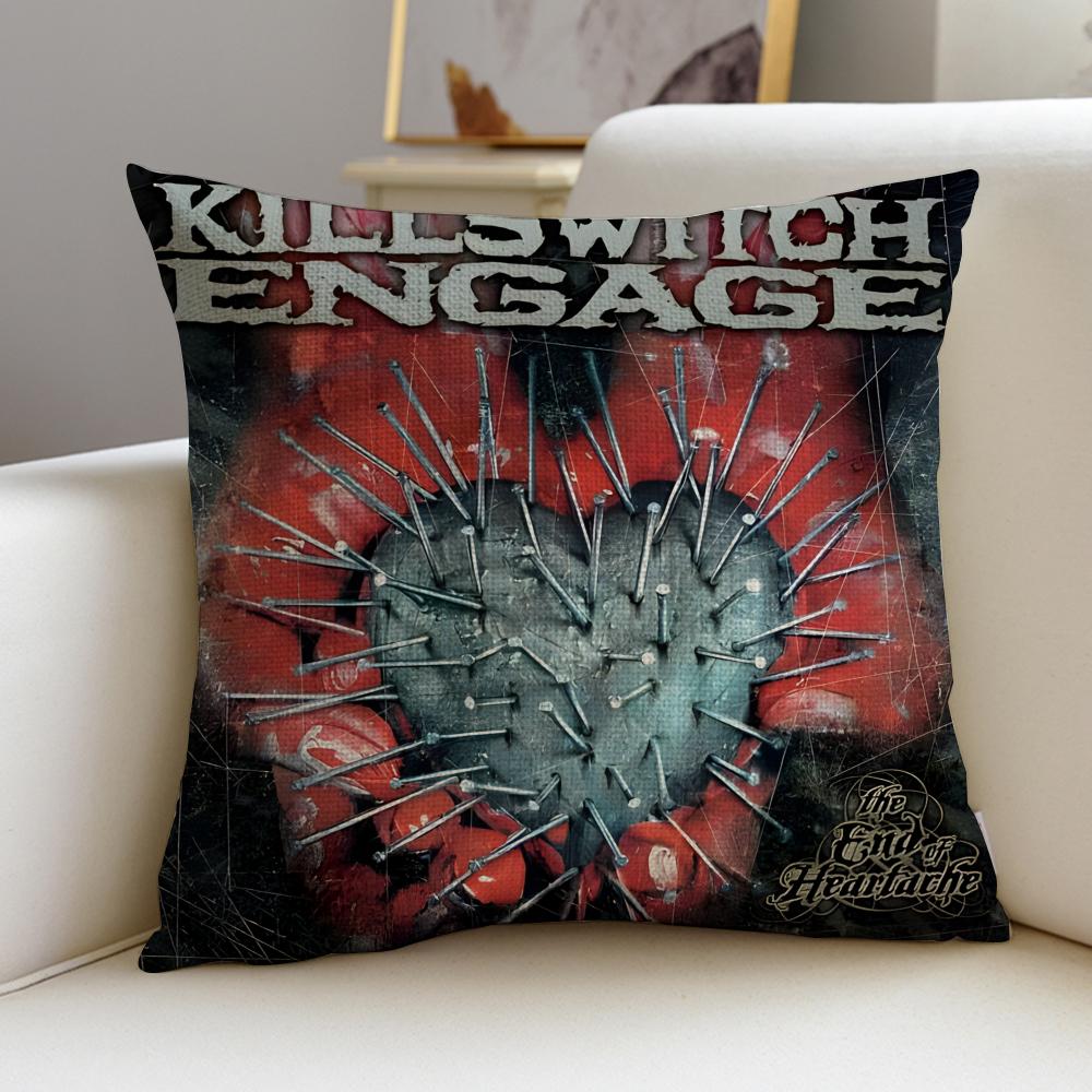 Metall KKillswitch EngageS Kissenbezug Atmungsaktiv und hautfreundlich Leinen-Kissenbezug quadratisch abnehmbar und waschbar Kissen
