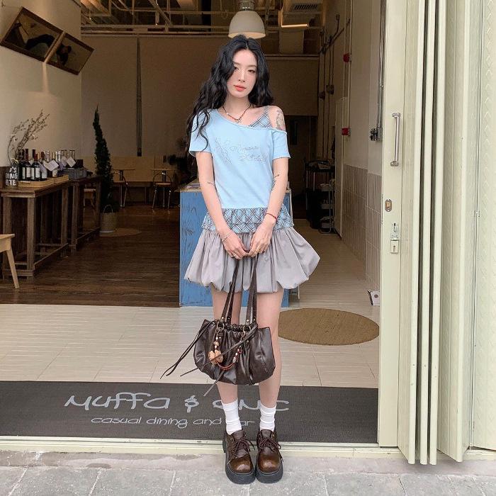 Korean Style High Waist Pleated Bud Skirt - Women's Versatile Summer Anti-exposure Short Skirt