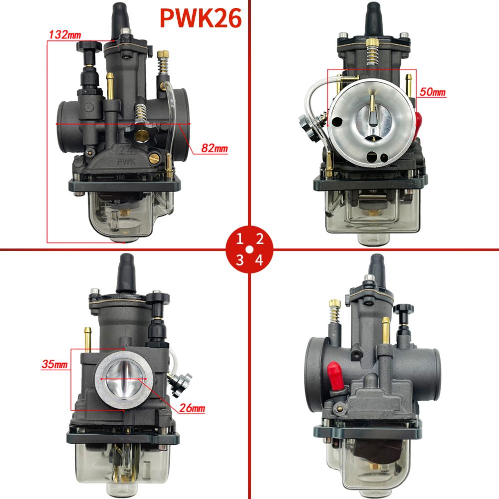 Motocross Modified Parts For Mikuni Carburetor PWK 21 24 26 28 30 32 34mm Motorcycle Flat Curtain Carb Moped Dirt Pit Bike