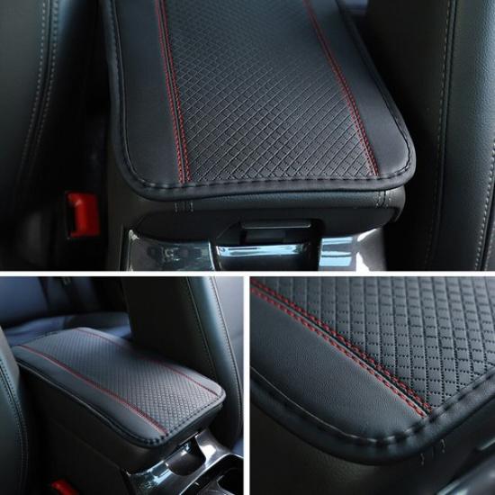 Armrest Cushion Car Center Console Box Cover Protector PU Leather Non-slip Pad