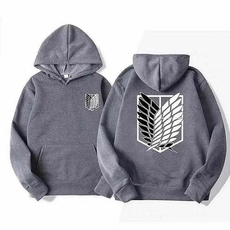 Japanese Manga "Attack On Titan" Men's Street Hoodie, Harajuku Casual Sportswear, Fashionable and Warm Winter Sweater