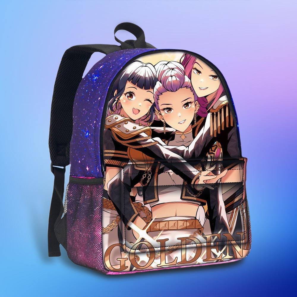 New Hunterx Kpop Starry Sky Backpack for Elementary and Middle School Students (Witch Hunter Girls Anime Cartoon Starry Sky Backpack) 6277
