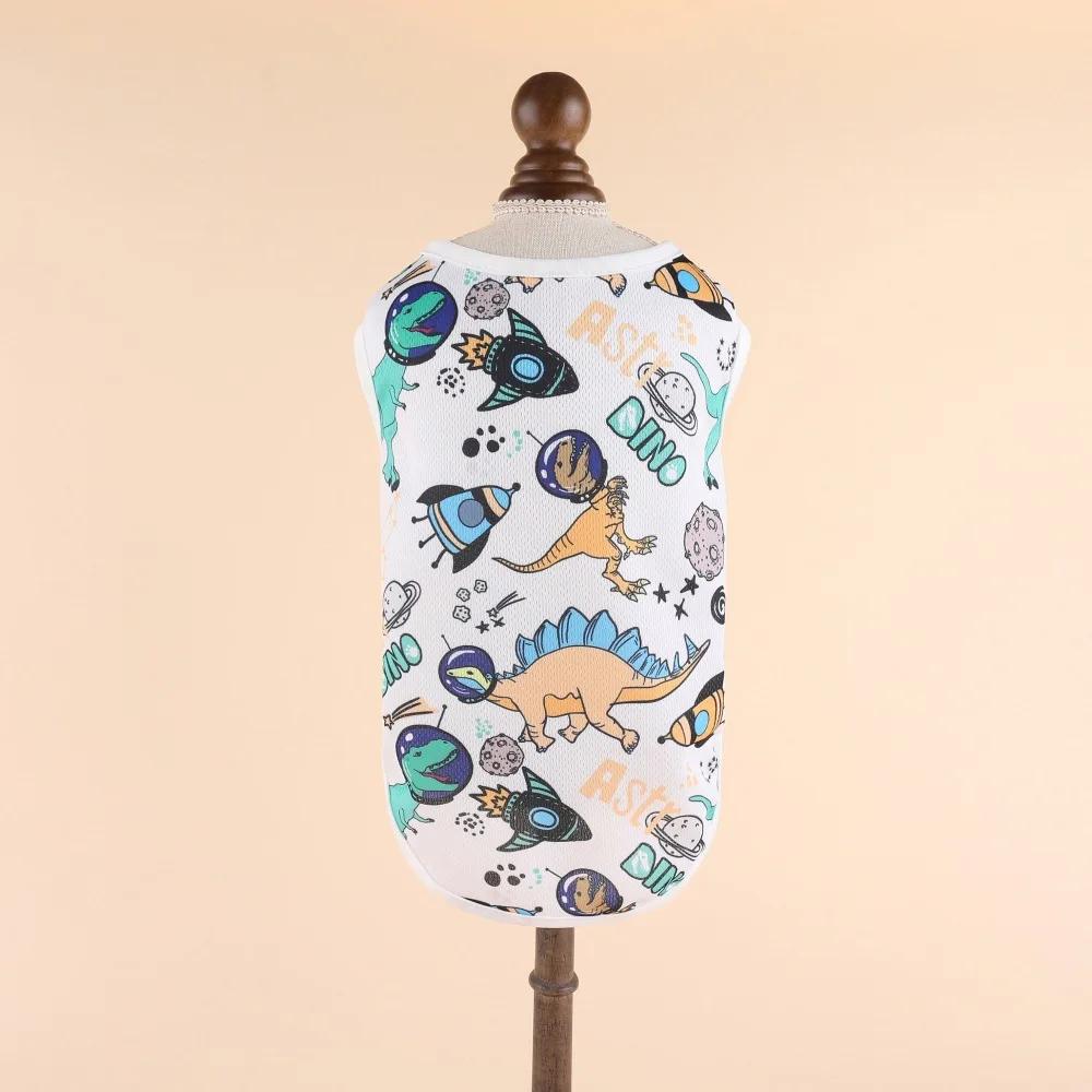 Cooling Summer Pet Dog Vest Cartoon Soft Cat Clothing Summer Casual Shirts Small Medium Large Dogs Puppy French Bulldog Clothes