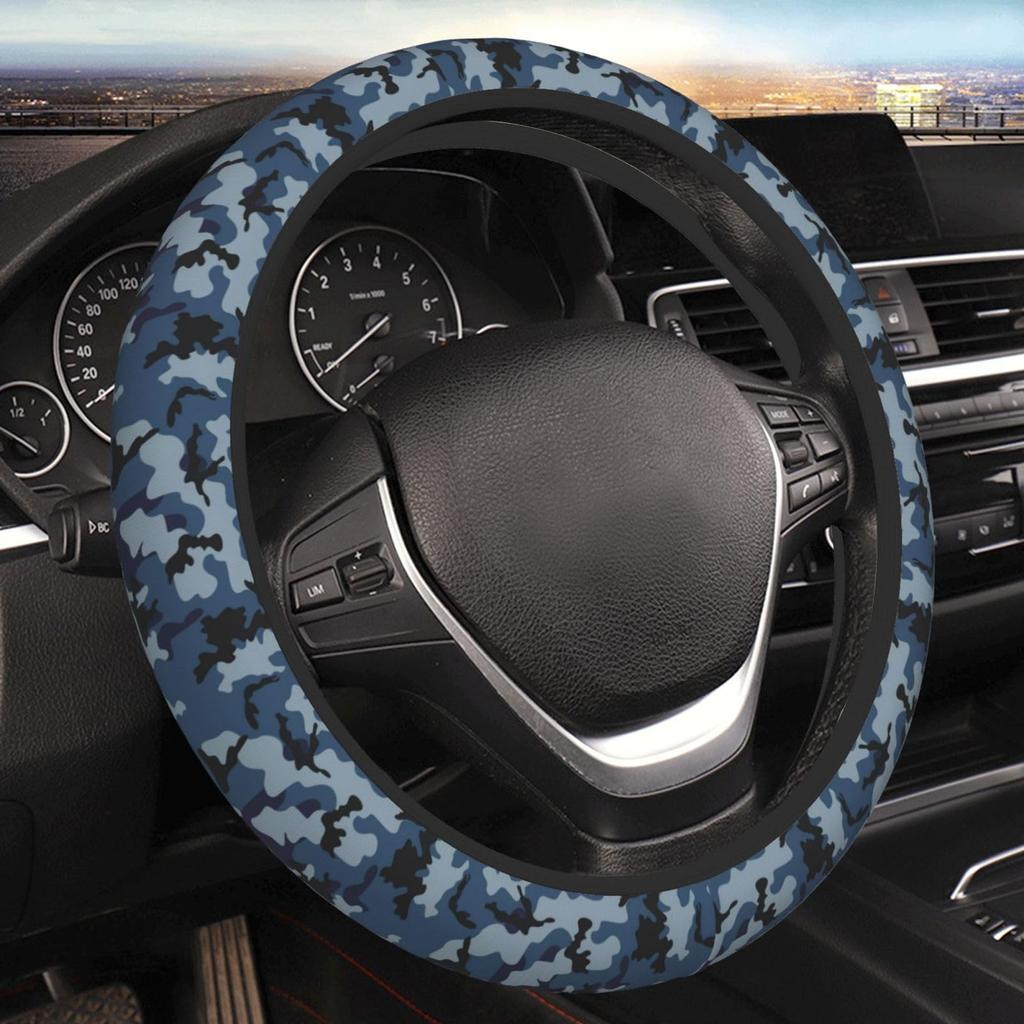 Asamike Steering Wheel Cover, S Size, Car Steering Wheel Cover, Stylish, Adorable Camouflage, Camouflage,