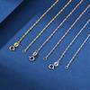 925 Sterling Silver Thin Chain , 1.5mm Singapore Necklace, Twist Chain, Gold-plated,Pendant Assembly Chain