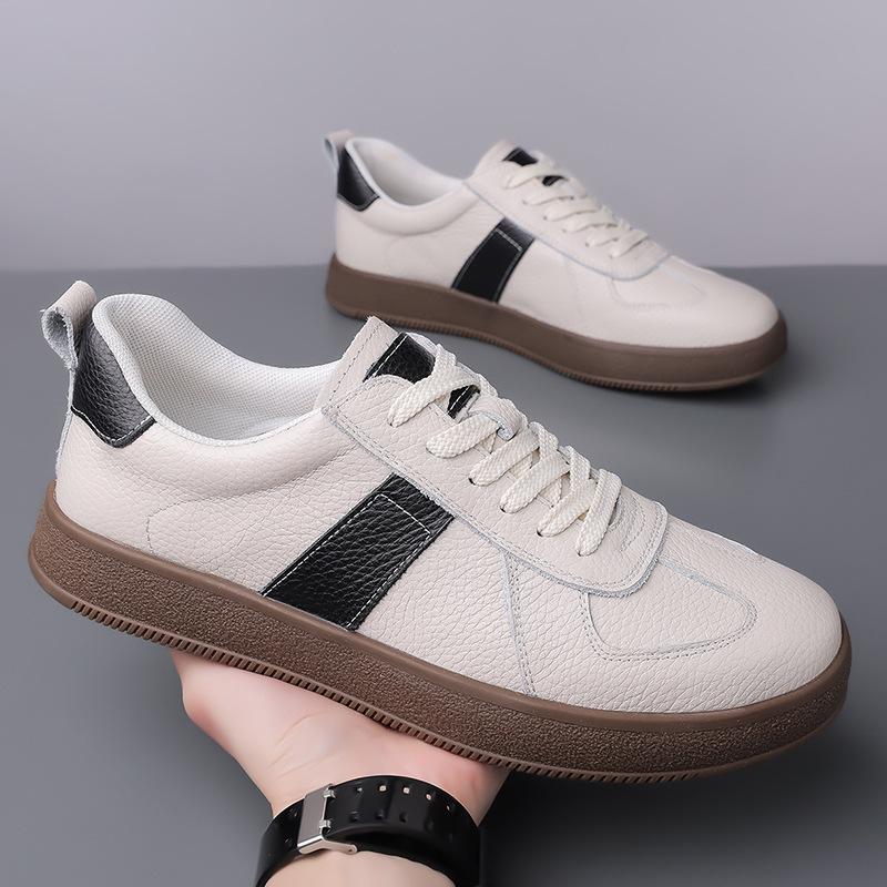 Little white shoes men's spring 2025 new Korean version of sports fashion casual leather breathable board shoes trendy men's shoes 0369
