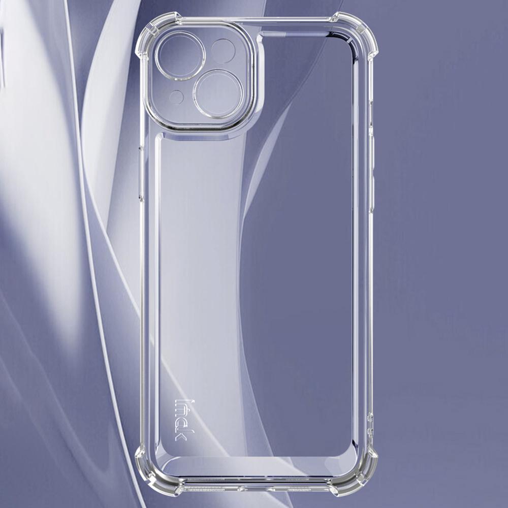 IMAK UX-4 Series For iPhone 15 Plus Case Straight Frame Four Corner Shockproof Clear TPU Cover