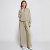 Fashionable Women's Two-piece Zipper Sweatshirt Wide-leg Sweatpants Casual Suit