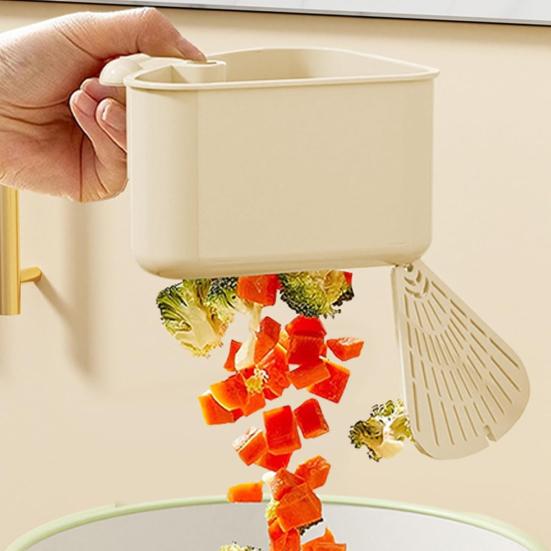Suction Cup Kitchen Sink Strainer Basket Large Capacity Simple Installation Corner Sink Trash Catcher Sponge Holder
