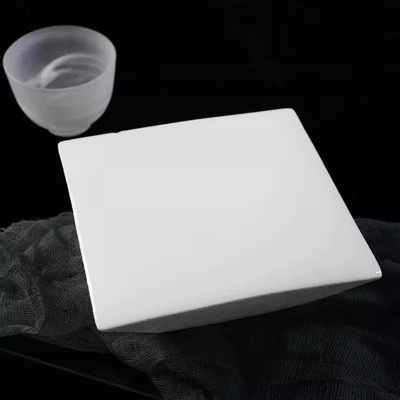 Creative Irregular Ceramic High Foot Plate Restaurant Dim Sum Sushi Plate Molecular Cuisine Display Plate Specialty Tableware