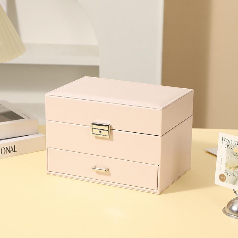 Dual-Layer Lockable Jewelry Box with Double-Opening, High-Grade Storage for Jewelry and Ornaments